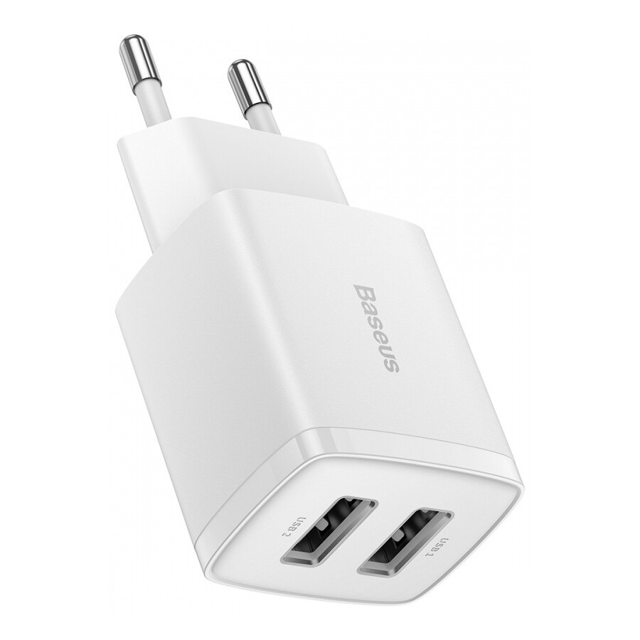 Зарядний Пристрій Baseus Compact Charger 2U 10.5W (CCXJ010202) White Зарядний Пристрій Baseus Compact Charger 2U 10.5W (CCXJ010202) White
