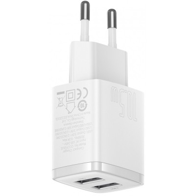 Зарядний Пристрій Baseus Compact Charger 2U 10.5W (CCXJ010202) White Зарядний Пристрій Baseus Compact Charger 2U 10.5W (CCXJ010202) White