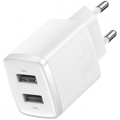 Зарядний Пристрій Baseus Compact Charger 2U 10.5W (CCXJ010202) White Зарядний Пристрій Baseus Compact Charger 2U 10.5W (CCXJ010202) White