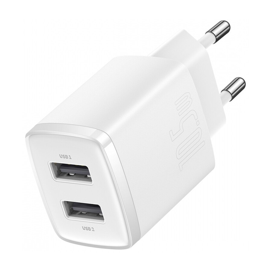 Зарядний Пристрій Baseus Compact Charger 2U 10.5W (CCXJ010202) White Зарядний Пристрій Baseus Compact Charger 2U 10.5W (CCXJ010202) White