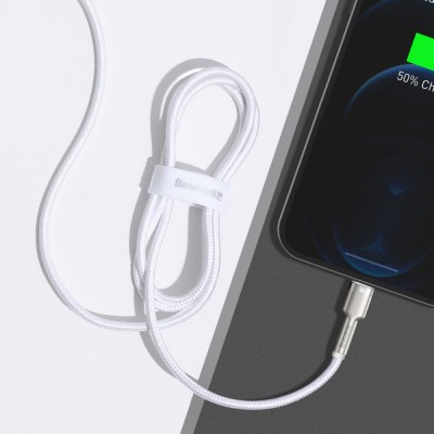 Кабель Baseus Cafule Metal Data USB кабель Type-C to iP PD 20W 1m (CATLJK-A02) White