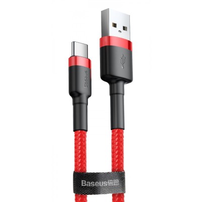 Кабель Baseus Cafule USB кабель USB For Type-C 2A 3m (CATKLF-U09) Red/Red