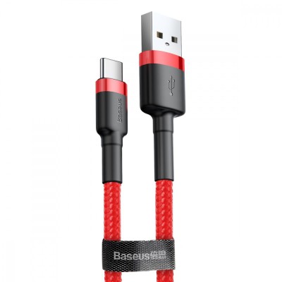 Кабель Baseus Cafule USB кабель USB For Type-C 2A 3m (CATKLF-U09) Red/Red