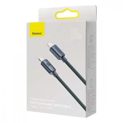 Кабель Baseus Crystal Shine Series Fast Charging Data USB кабель Type-C To IP 20W 1.2m (CAJY000203) Blue