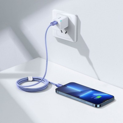 Кабель Baseus Crystal Shine Series Fast Charging Data USB кабель Type-C To IP 20W 1.2m (CAJY000203) Blue