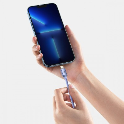 Кабель Baseus Crystal Shine Series Fast Charging Data USB кабель Type-C To IP 20W 1.2m (CAJY000203) Blue