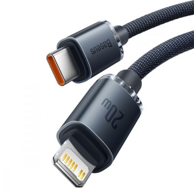 Кабель Baseus Crystal Shine Series Fast Charging Data USB кабель Type-C To IP 20W 1.2m (CAJY000203) Blue