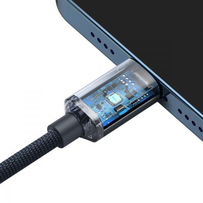 Кабель Baseus Crystal Shine Series Fast Charging Data USB кабель Type-C To IP 20W 1.2m (CAJY000203) Blue