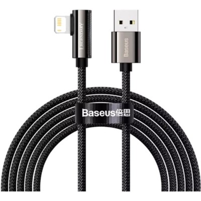 Кабель Baseus Legend Series Elbow Fast Charging Data USB кабель USB To IP 2.4A 2М (CALCS-A01) Black