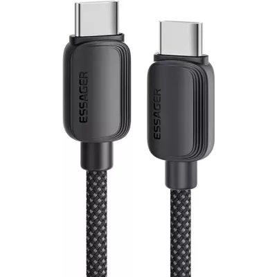 Кабель ESSAGER Breeze USB Cable Type C to Type C 2M 100W (EXCTT1-WLA01-P) Black