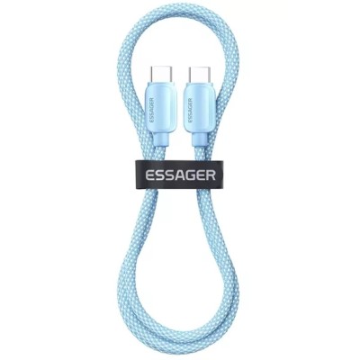 Кабель ESSAGER Breeze USB Cable Type C to Type C 2M 100W (EXCTT1-WLA03-P) Blue