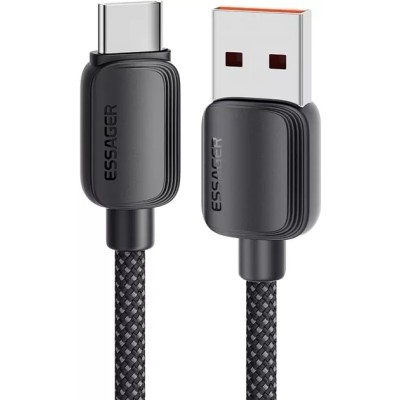 Кабель ESSAGER Breeze USB Cable USB-A to Type C 1M 100W (EXC7A-WL01-P) Black