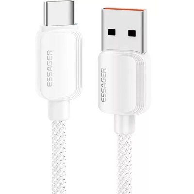 Кабель ESSAGER Breeze USB Cable USB-A To Type C 1M 100W (EXC7A-WL02-P) White