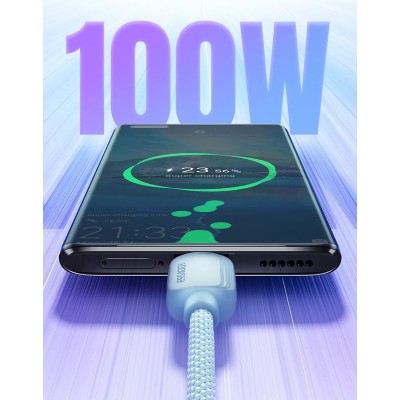 Кабель ESSAGER Breeze USB Cable USB-A To Type C 1M 100W (EXC7A-WL02-P) White