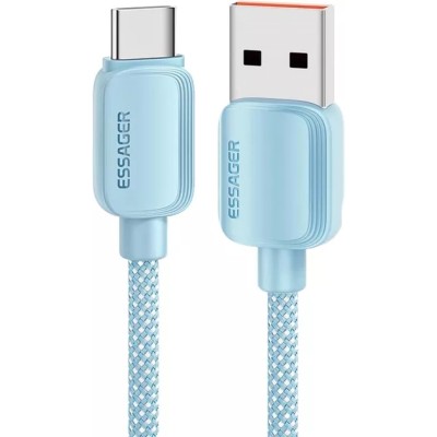 Кабель ESSAGER Breeze USB Cable USB-A to Type C 1M 100W (EXC7A-WL03-P) Blue