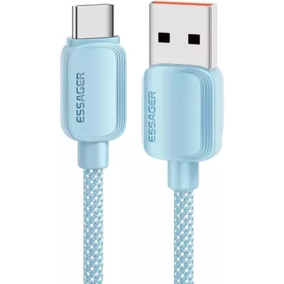 Кабель ESSAGER Breeze USB Cable USB-A to Type C 1M 100W (EXC7A-WL03-P) Blue