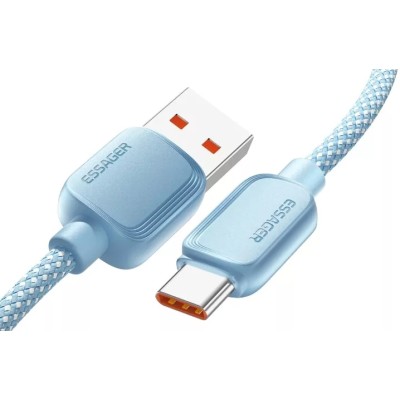 Кабель ESSAGER Breeze USB Cable USB-A to Type C 1M 100W (EXC7A-WL03-P) Blue
