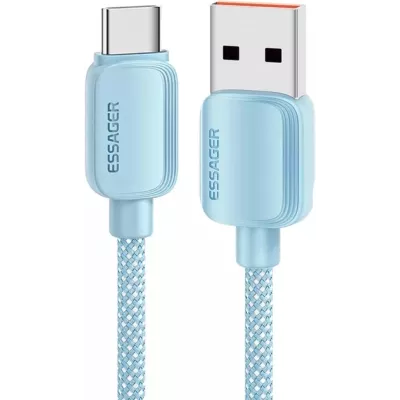 Кабель ESSAGER Breeze USB Cable USB-A to Type C 2M 100W (EXC7A-WLA03-P) Blue