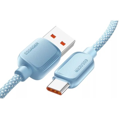 Кабель ESSAGER Breeze USB Cable USB-A to Type C 2M 100W (EXC7A-WLA03-P) Blue