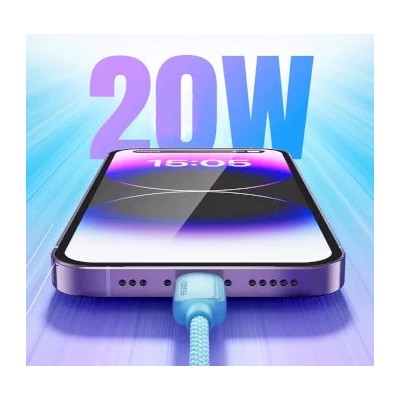 Кабель ESSAGER Breeze USB Cable USB-C To Ligthning 2M 20W (EXCTL-WLA02-P) White