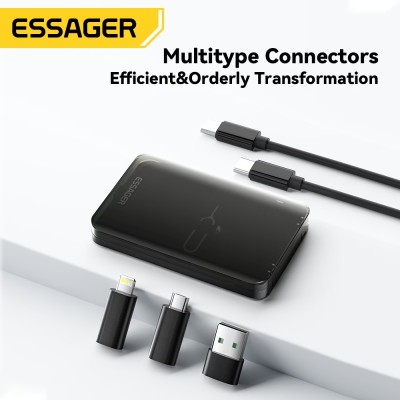 Кабель ESSAGER geometric multifunctional data cable storage box (ECJHZ-JH01-P) Black