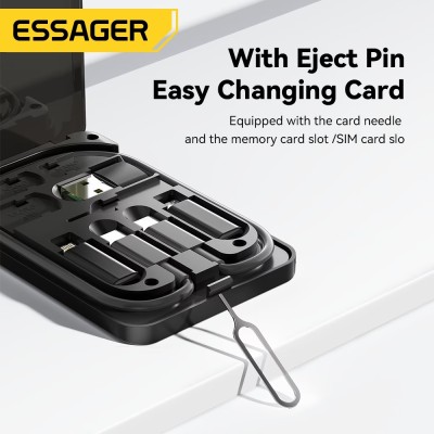 Кабель ESSAGER geometric multifunctional data cable storage box (ECJHZ-JH01-P) Black
