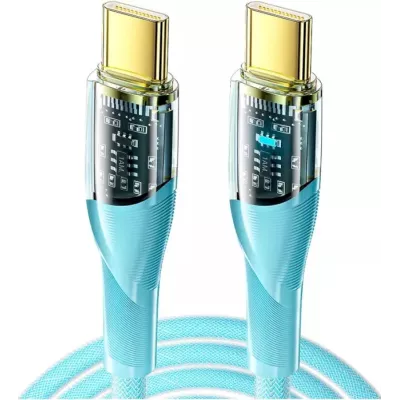 Кабель Essager Interstellar Transparent Design USB Charging Cable Type C to Type C 100W 1m (EXCTT1-XJ03-P) Blue