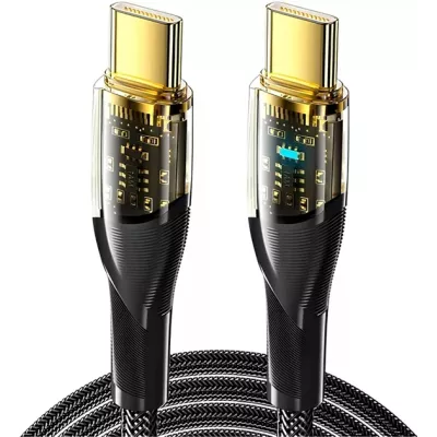 Кабель Essager Interstellar Transparent Design USB Charging Cable Type C to Type C 100W 2m (EXCTT1-XJA01-P) Black