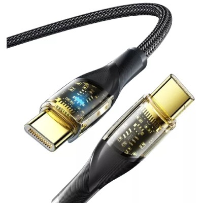 Кабель Essager Interstellar Transparent Design USB Charging Cable Type C to Type C 100W 2m (EXCTT1-XJA01-P) Black