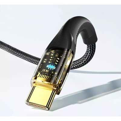 Кабель Essager Interstellar Transparent Design USB Charging Cable Type C to Type C 100W 2m (EXCTT1-XJA01-P) Black