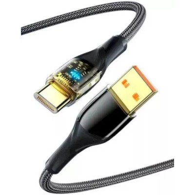 Кабель Essager Interstellar Transparent Design USB Charging Cable USB A to Type C 7A 1m (EXCT-XJ01-P) Black