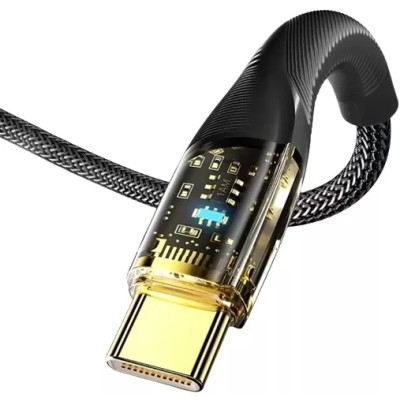 Кабель Essager Interstellar Transparent Design USB Charging Cable USB A to Type C 7A 1m (EXCT-XJ01-P) Black