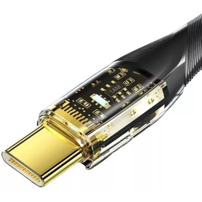Кабель Essager Interstellar Transparent Design USB Charging Cable USB A to Type C 7A 1m (EXCT-XJ01-P) Black