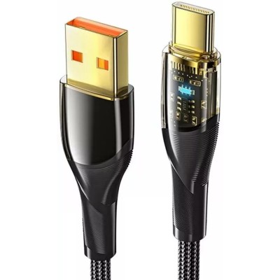 Кабель Essager Interstellar Transparent Design USB Charging Cable USB A to Type C 7A 2m (EXCT-XJA01-P) Black