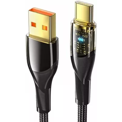 Кабель Essager Interstellar Transparent Design USB Charging Cable USB A to Type C 7A 2m (EXCT-XJA01-P) Black