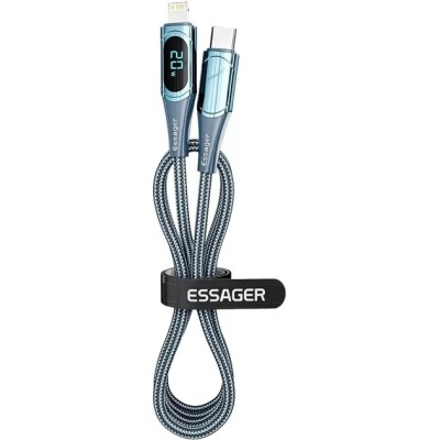 Кабель Essager LED Digital Display PD 20W Fast Charging Type C To Lightnining USB Cable 2m (EXCTL-YDA03) Blue