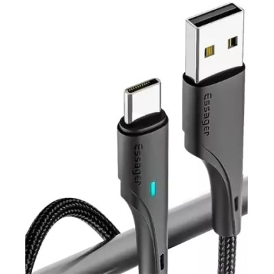 Кабель ESSAGER Rousseau 3A Fast Charging USB Lightning Cable 0.25m (EXCL-LSB01) Black