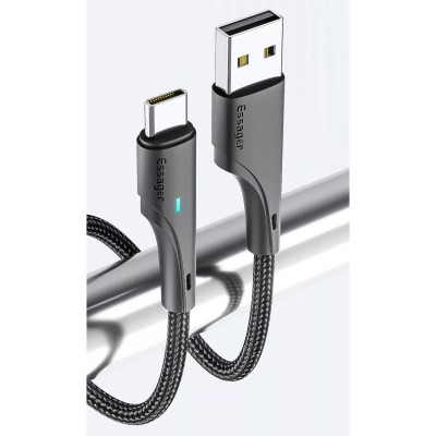 Кабель ESSAGER Rousseau 3A Fast Charging USB Type C Cable 0.25m (EXCT-LSB01) Black