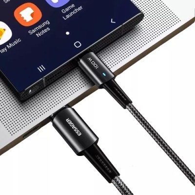 Кабель ESSAGER Sunset 100W USB charging&data cable Type-C to Type-C 0.5m (EXCTT1-CGB01) Black