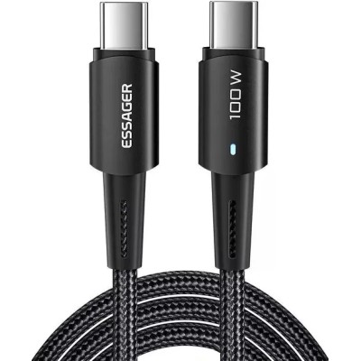 Кабель ESSAGER Sunset 100W USB charging&data cable Type-C to Type-C 2m (EXCTT1-CGA01) Black