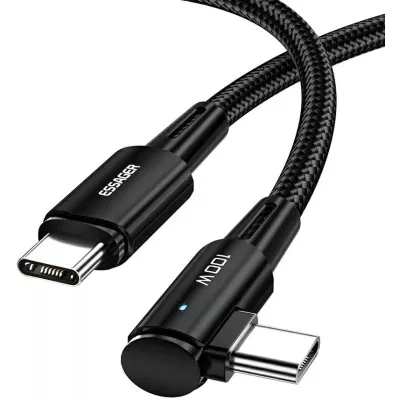 Кабель ESSAGER Sunset Bend Type 100W Fast Charging Type-C to Type-C USB Cable 2M (EXCTT1-CGWTA01) Black