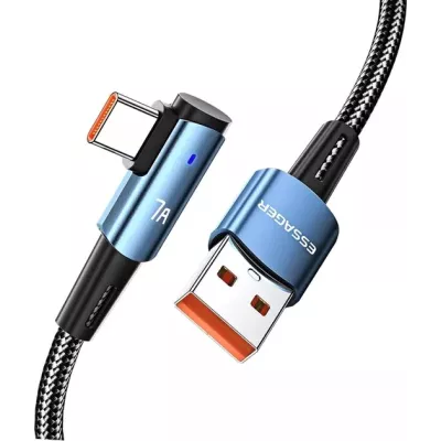 Кабель ESSAGER Sunset Bend Type 7A cable USB A to Type C 1M 100W (EXCWT7A-CG03-P) Blue