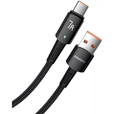 Кабель Essager Sunset Type-C 7A USB charging and data 100W Fully compatible cable 0.5m (EXC7A-CGB01-P) Black