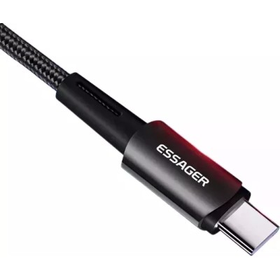 Кабель Essager Sunset Type-C 7A USB charging and data 100W Fully compatible cable 0.5m (EXC7A-CGB01-P) Black