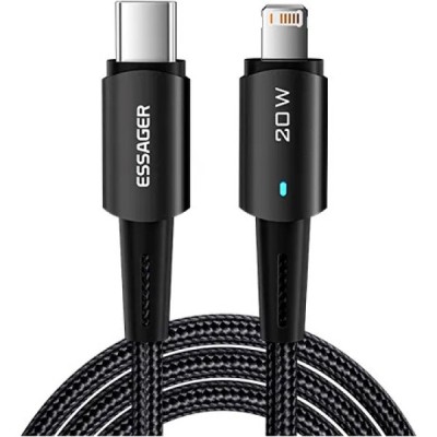 Кабель Essager Sunset Type-C To Lightning 20W USB Charging Cable 1m (EXCTL-CG01) Black Кабель Essager Sunset Type-C To Lightning 20W USB Charging Cable 1m (EXCTL-CG01) Black