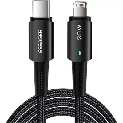 Кабель Essager Sunset Type-C To Lightning 20W USB Charging Cable 1m (EXCTL-CG01) Black
