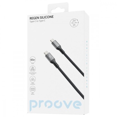 Кабель Proove ReGen Silicone Type-C To Type-C 60W (2m) (CCRS60002221) Black