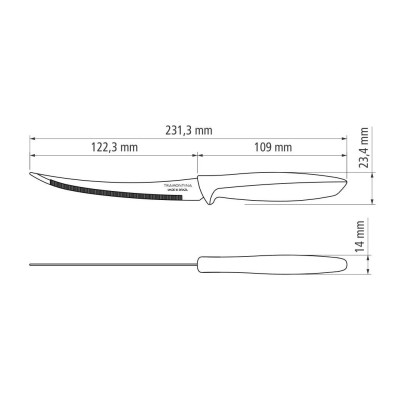 Ніж TRAMONTINA PLENUS black ніж д/томатів 127мм - 12шт коробка (23428/005)