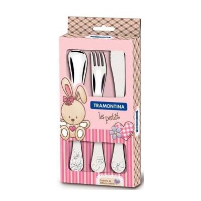 Столові прилади TRAMONTINA BABY Le Petit pink рожевий / X3 пр. Стол.пріборов (66973/005)