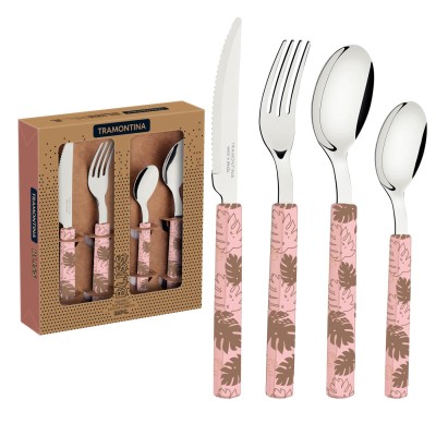 Столові прилади TRAMONTINA BLISS набір стол.приб.16пр в лотці pastel pink (29899/129)